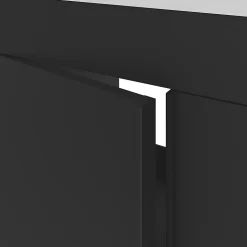 Meuble sous vasque faible profondeur à poser avec porte-serviettes noir l.85 x H.82 x P.36 cm, GoodHome Maza