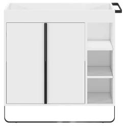 Meuble sous vasque faible profondeur à poser avec porte-serviettes blanc l.85 x H.82 x P.36 cm, GoodHome Maza