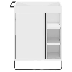 Meuble sous vasque faible profondeur à poser avec porte-serviettes blanc l.65 x H.82 x P.36 cm, GoodHome Maza