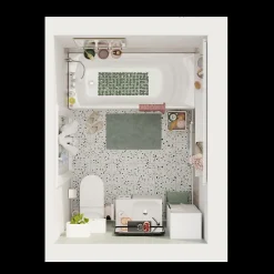 Meuble sous vasque faible profondeur à poser avec porte-serviettes blanc l.65 x H.82 x P.36 cm, GoodHome Maza