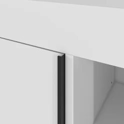 Meuble sous vasque faible profondeur à poser avec porte-serviettes blanc l.65 x H.82 x P.36 cm, GoodHome Maza