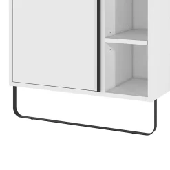 Meuble sous vasque faible profondeur à poser avec porte-serviettes blanc l.65 x H.82 x P.36 cm, GoodHome Maza