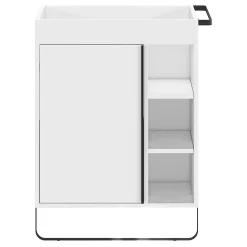Meuble sous vasque faible profondeur à poser avec porte-serviettes blanc l.65 x H.82 x P.36 cm, GoodHome Maza
