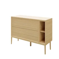 Meuble sous vasque GoodHome Avela placage chêne 100 cm + plan de toilette Avela 120 cm + niche 20 cm + pieds