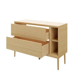 Meuble sous vasque GoodHome Avela placage chêne 100 cm + plan de toilette Avela 120 cm + niche 20 cm + pieds
