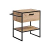 Meuble sous vasque ONIL 2 portes Chene clair et noir Style industriel L70 cm