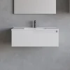 Meuble sous vasque seul, 1 tiroir, 80cm, simple vasque - blanc mat - CADIX