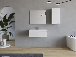 Meuble sous vasque seul, 1 tiroir, 80cm, simple vasque - blanc mat - CADIX