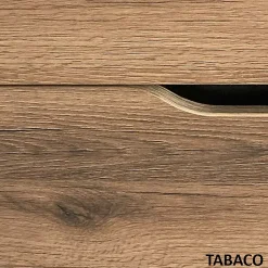 Meuble sous vasque seul, 2 tiroirs, 80cm, simple vasque - tabaco (chêne foncé) - LUNA