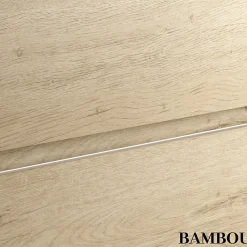 Meuble sous vasque seul, 3 tiroirs, 80cm, simple vasque - bambou (chêne clair) - PALMA