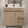 Meuble sous vasque seul, 2 tiroirs et 2 portes, 70cm, simple vasque - cambrian (chêne clair) - HARO