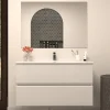 Meuble sous vasque seul, 2 tiroirs, 100cm, simple vasque - blanc brillant - IDA