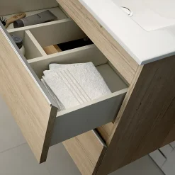 Meuble sous vasque seul, 3 tiroirs, 80cm, simple vasque - ebony (bois noir) - PALMA