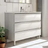 Meuble sous vasque seul, 3 tiroirs, 80cm, simple vasque - hibernian (bois blanchi) - PALMA