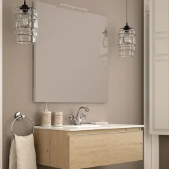 Meuble sous vasque seul, 1 tiroir, 80cm, simple vasque - bambou (chêne clair) - PENA