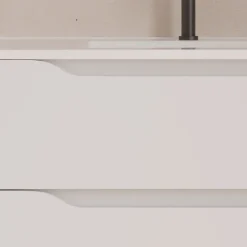 Meuble sous vasque seul, 2 tiroirs et 1 porte, 120cm, vasque déportée gauche - blanc mat - ZARZA
