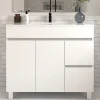Meuble sous vasque seul, 2 tiroirs et 2 portes, 100cm, simple vasque - blanc brillant - HARO