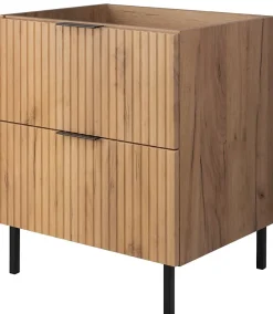 Meuble sous vasque sur pieds FLOW chêne craft 60 cm