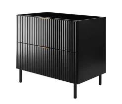 Meuble sous vasque sur pieds FLOW noir 80 cm