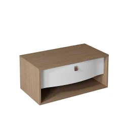 Meuble sous vasque suspendu blanc mat 1 tiroir l.90 x H.40 x P.50 cm, Decotec Havana