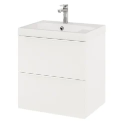 Meuble sous vasque suspendu blanc mat l.60 x H.60 x P.45 cm, GoodHome Imandra
