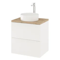 Meuble sous vasque suspendu blanc mat l.60 x H.60 x P.45 cm, GoodHome Imandra