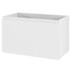 Meuble sous vasque suspendu blanc mat 2 tiroirs l.80 x H.48 x P.45 cm Levanna