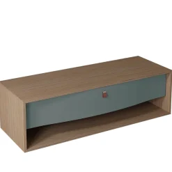 Meuble sous vasque suspendu vert toundra mat 1 tiroir l.140 x H.40 x P.50 cm, Decotec Havana