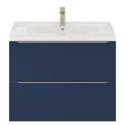 Meuble sous vasque suspendu bleu nuit mat l.80 x H.60 x P.45 cm, GoodHome Imandra