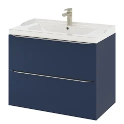 Meuble sous vasque suspendu bleu nuit mat l.80 x H.60 x P.45 cm, GoodHome Imandra