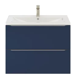 Meuble sous vasque suspendu bleu nuit mat l.80 x H.60 x P.45 cm, GoodHome Imandra