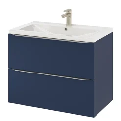Meuble sous vasque suspendu bleu nuit mat l.80 x H.60 x P.45 cm, GoodHome Imandra