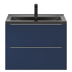 Meuble sous vasque suspendu bleu nuit mat l.80 x H.60 x P.45 cm, GoodHome Imandra