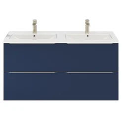 Meuble sous vasque suspendu bleu nuit mat l.120 x H.60 x P.45 cm, GoodHome Imandra