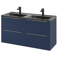 Meuble sous vasque suspendu bleu nuit mat l.120 x H.60 x P.45 cm, GoodHome Imandra