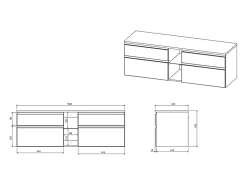 Meuble sous vasque suspendu - Blanc - 150 cm - MAGDALENA II