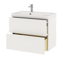 Meuble sous vasque suspendu blanc mat l.80 x H.60 x P.45 cm, GoodHome Imandra