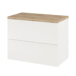 Meuble sous vasque suspendu blanc mat l.80 x H.60 x P.45 cm, GoodHome Imandra