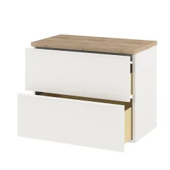 Meuble sous vasque suspendu blanc mat l.80 x H.60 x P.45 cm, GoodHome Imandra