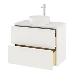 Meuble sous vasque suspendu blanc mat l.80 x H.60 x P.45 cm, GoodHome Imandra