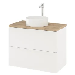 Meuble sous vasque suspendu blanc mat l.80 x H.60 x P.45 cm, GoodHome Imandra