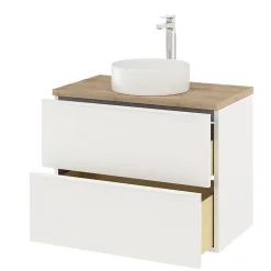 Meuble sous vasque suspendu blanc mat l.80 x H.60 x P.45 cm, GoodHome Imandra