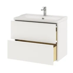 Meuble sous vasque suspendu blanc mat l.80 x H.60 x P.45 cm, GoodHome Imandra