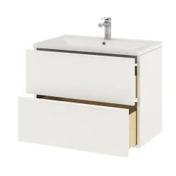 Meuble sous vasque suspendu blanc mat l.80 x H.60 x P.45 cm, GoodHome Imandra