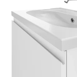 Meuble sous vasque suspendu blanc mat 2 tiroirs l.60 x H.48 x P.45 cm Levanna