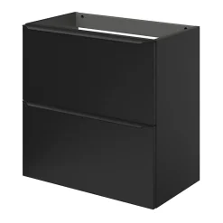 Meuble sous vasque suspendu faible profondeur noir mat l.60 x H.60 x P.36 cm, GoodHome Imandra