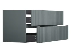 Meuble sous vasque suspendu strié gris - 120 cm - PAVANI