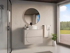 Meuble sous vasque suspendu - Beige - 80 cm - VUTOMA