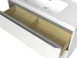Meuble sous vasque suspendu blanc brillant l.100 x H.60 x P.45 cm, GoodHome Imandra