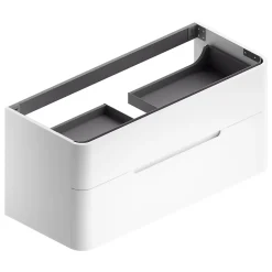 Meuble sous vasque suspendu blanc mat l.119 x H.55 x P.50,5 cm, Alba